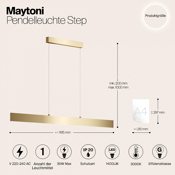 Светильник Maytoni P010PL-L30G3K