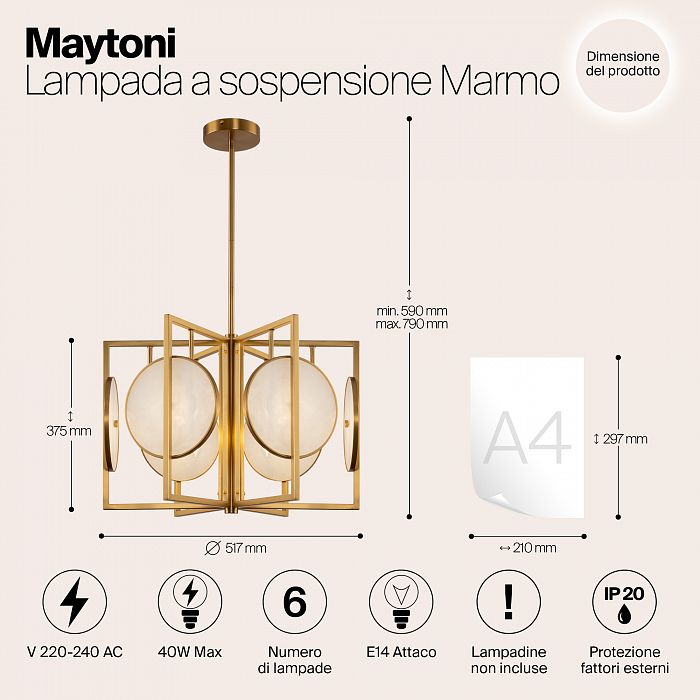 Светильник потолочная Maytoni MOD099PL-06G