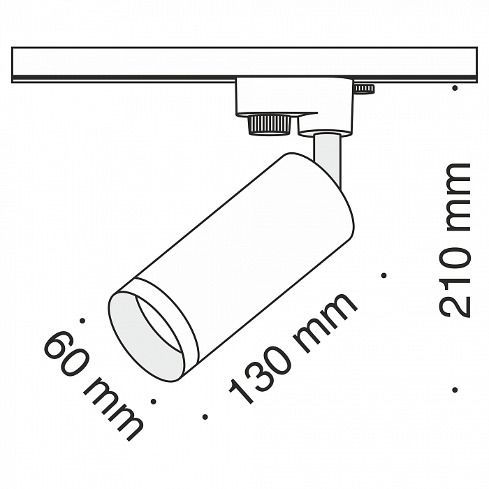 Трековая система Трековый светильник Technical TR004-1-GU10-B