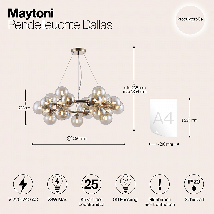 Светильник Maytoni MOD548PL-25G