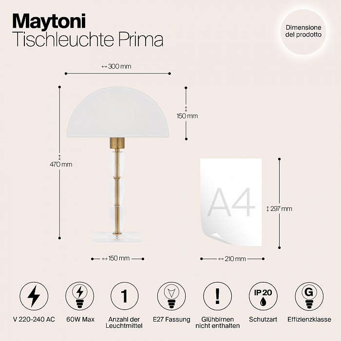 Настольная лампа интерьерная Maytoni Z034TL-01BZ