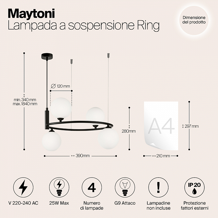 Светильник большой Maytoni MOD013PL-04B