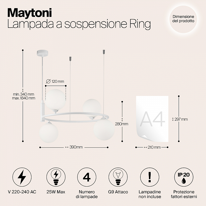 Светильник большой Maytoni MOD013PL-04W