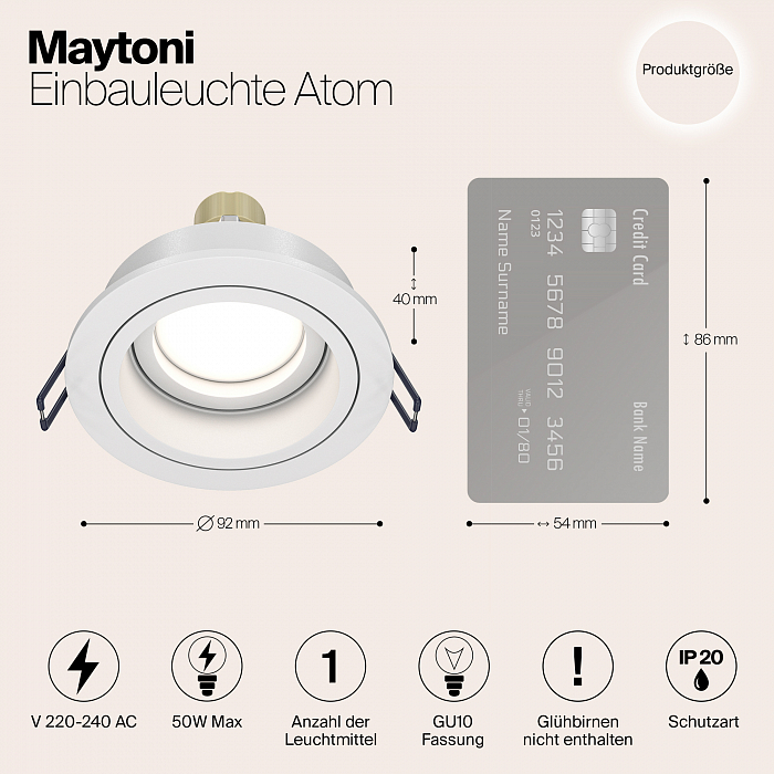 Светильник встраиваемый Technical DL025-2-01W