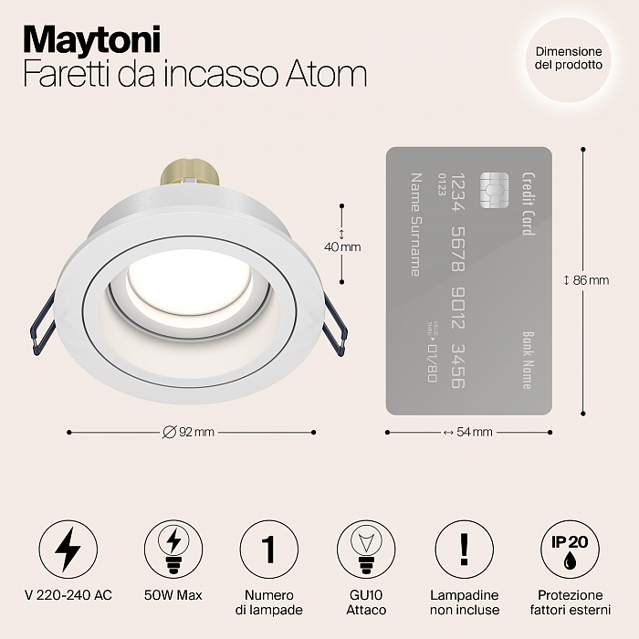 Светильник встраиваемый Technical DL025-2-01W