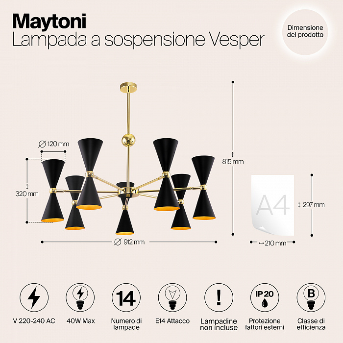 Светильник Maytoni MOD108PL-14GB