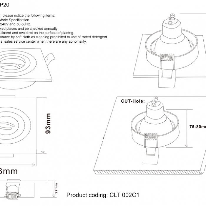 Светильник Crystal Lux CLT 002C1 WH