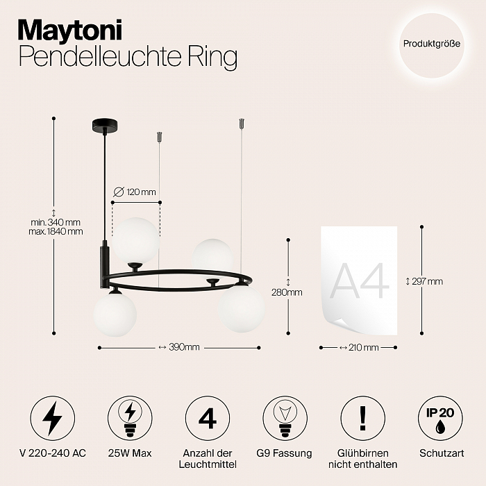 Светильник большой Maytoni MOD013PL-04B