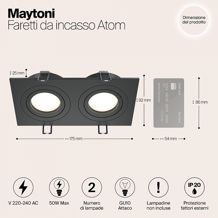 Светильник встраиваемый Technical DL024-2-02B